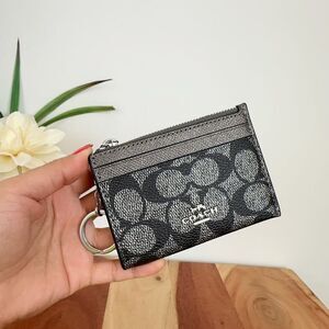 NWT Coach Mini Skinny‎ Id Case In Signature Canvas
